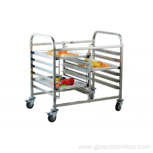 China Stainless Steel Doubel Lines Bakery Tray Rack Trolley Manufactory